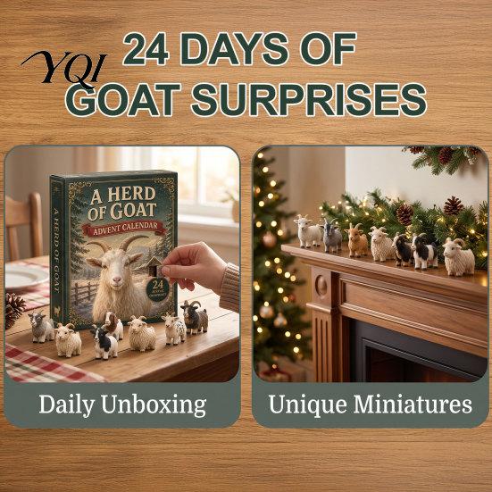 Unique Holiday Gifts for Kids Goat Advent Calendar 2026, 24 Day Christmas Countdown with Mini Decorative Miniature Pendants Figurines, Farmhouse
