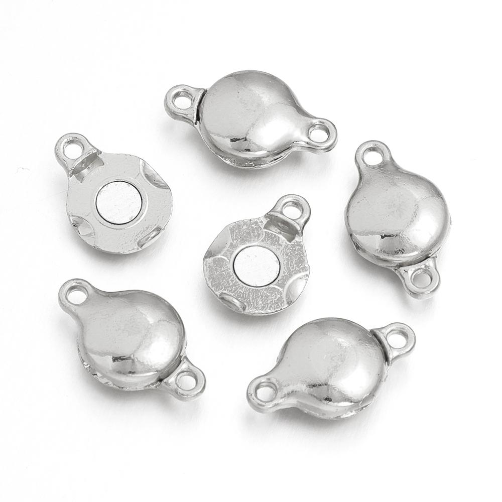 5pcs/lot Alloy Magnetic Buckles Gold Flat Round End Clasps Connectors For DIY Craft Bracelet Necklace Jewelry Making Accessories