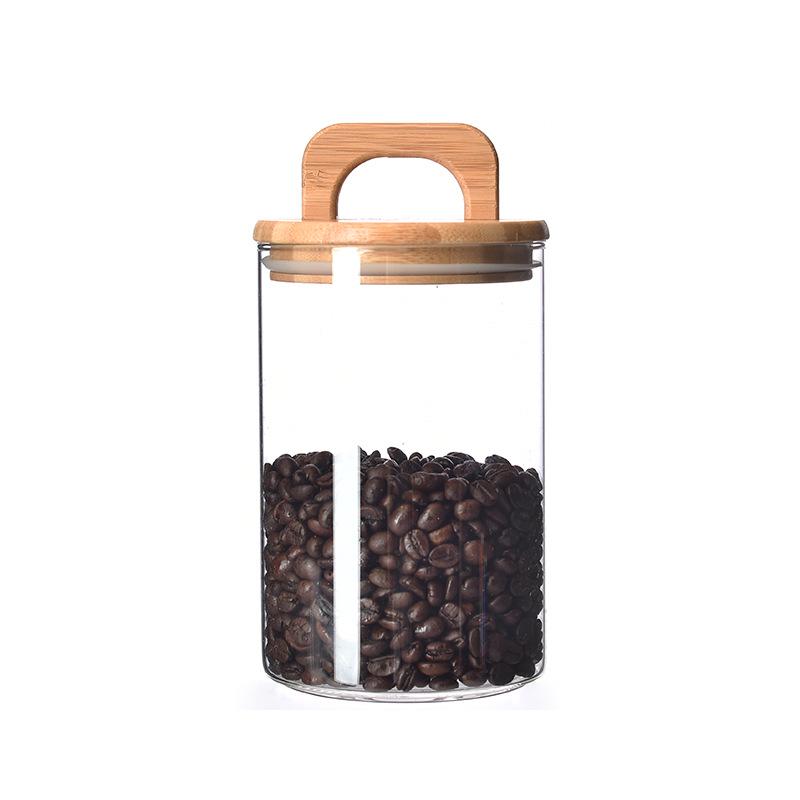 Vintage Glass Storage Jar with Handle Lid - Moisture & Mildew Proof, High-Temperature Resistant for Coffee and More