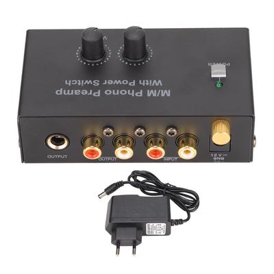 PP500P Phono Preamp Профессиональный малошумящий проигрыватель пластинок Предусилитель с адаптером постоянного тока 12 В