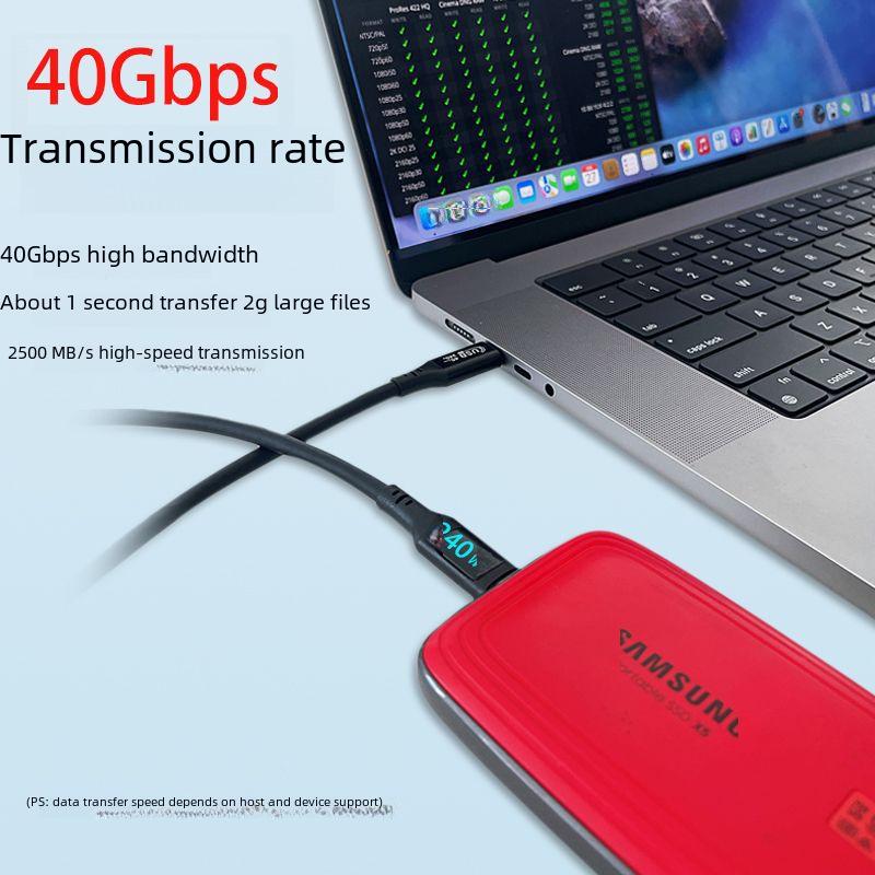 Кабель передачи данных USB4 Type-C с дисплеем, поддерживает питание 240 Вт, совместим с Thunderbolt 4