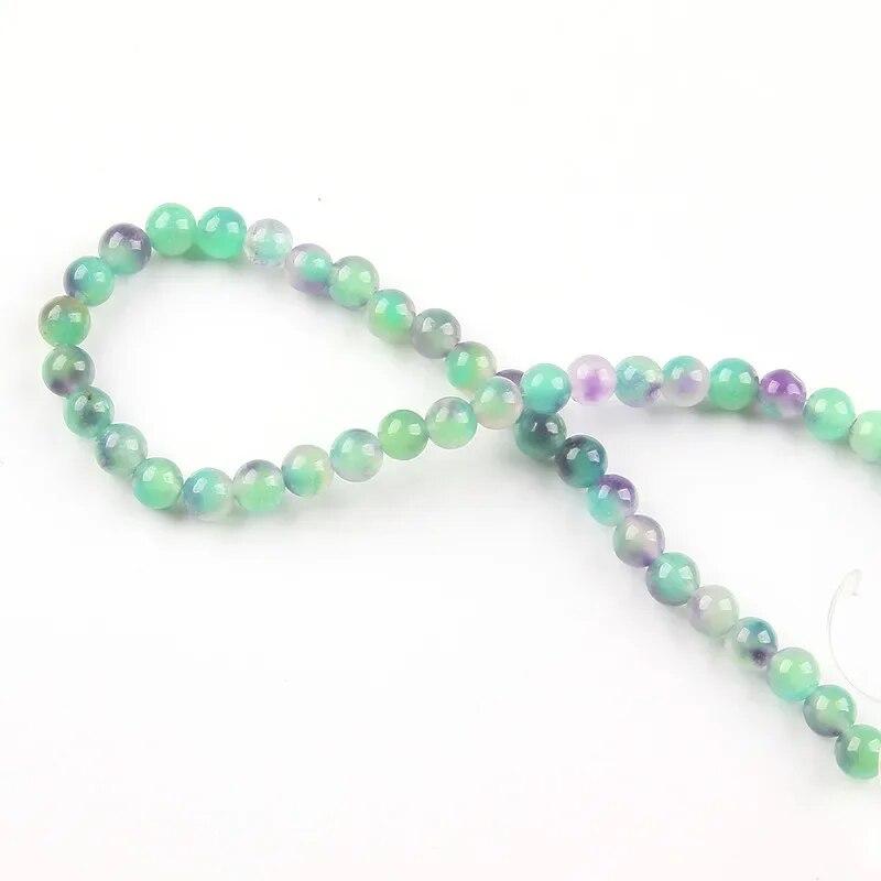 Natural Light Green Purple Chalcedony Beads Diy for Bracelet Necklace Jewelry Making