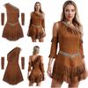 Womens 3Pcs Maiden Native Halloween Cosplay Costume Warrior Princess Dress with Sleeves
