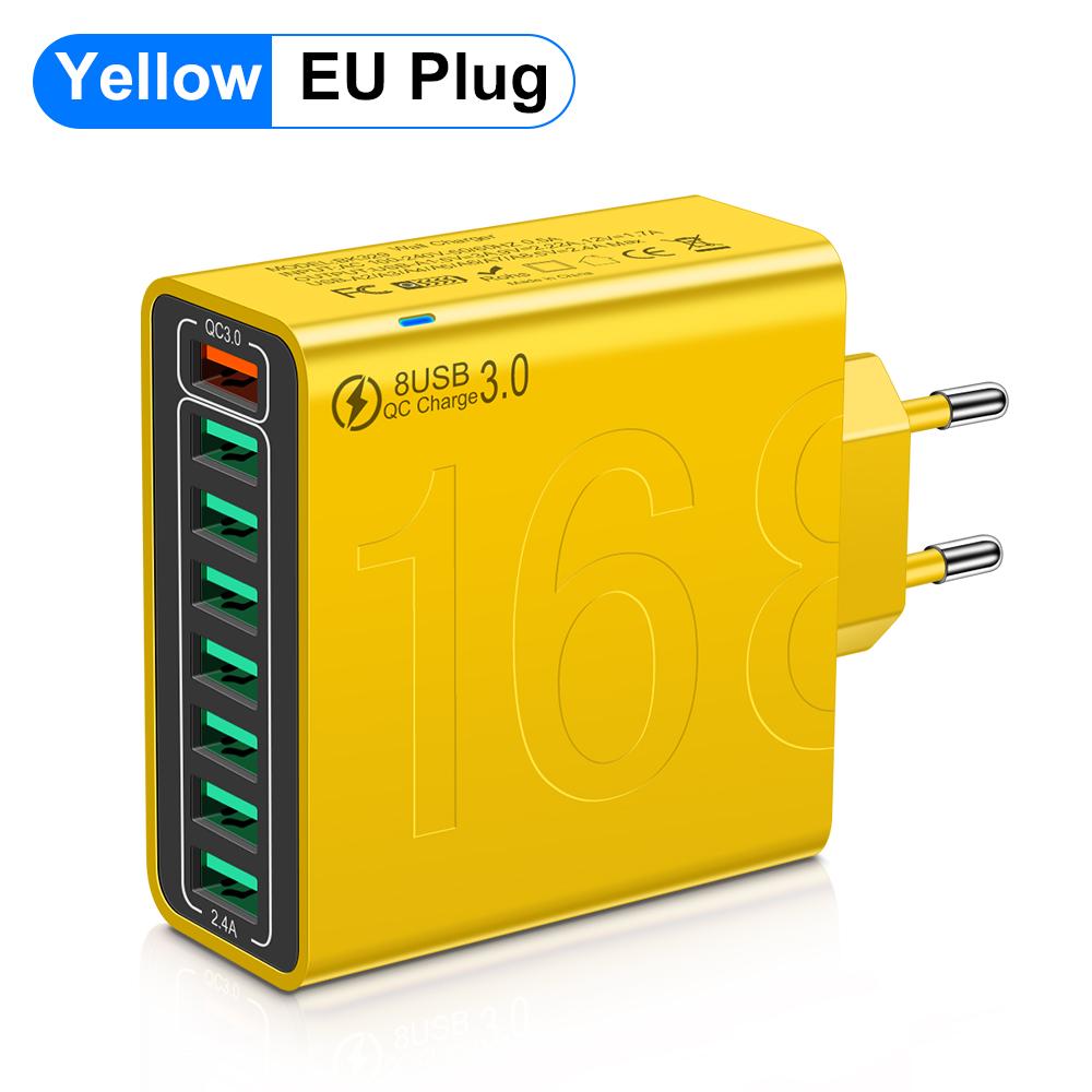 Total 150W Charger USB Quick Charge 3.0 Mobile Phone Charge Adapter Fast Wall Charger For iPhone Xiaomi EU/US/KR Plug