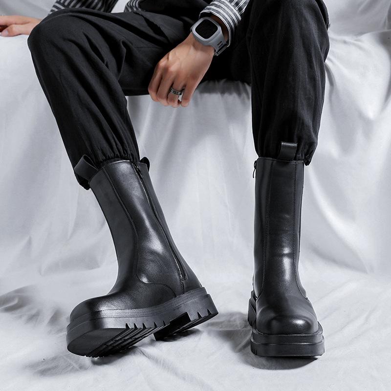 Осенние мужские высокие ботинки челси с круглым носком 2024 года 70181-R