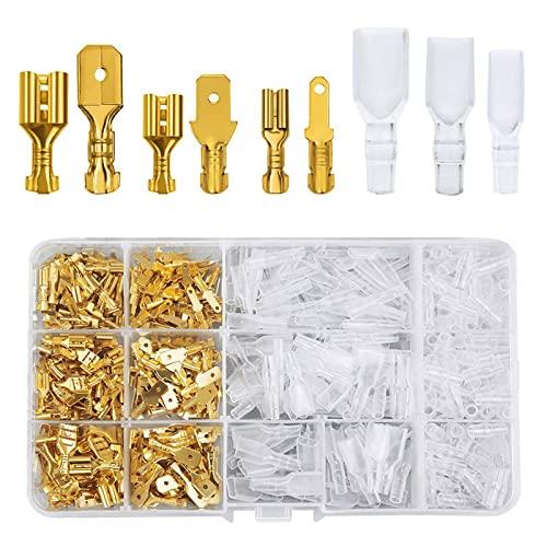 Плоские клеммы YFFSFDC, набор из 135 шт., изолирующие втулки, клеммы Giboshi, с крышкой, набор штыревых и гнездовых клемм, обжимные клеммы, штыревые и гнездовые, прово