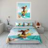 Beach Trio Illustration Set Bedding Set with 1 Duvet Cover 2 Pillowcases Single Double King Queen, Gift