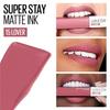 Maybelline Жидкая матовая помада Superstay Matte Ink 15 Lover 5 мл Стойкая 16-часовая носка Не отпечатывающийся цвет для губ с точным аппликатором