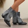 2024 New Women's Shoes Hot Selling Pointed Toe Denim Comfortable and Versatile Women's Boots Spring and Autumn Short Boots