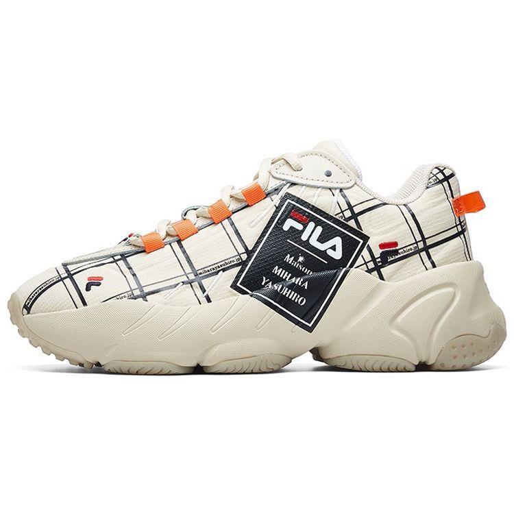 Mihara Yasuhiro X Fila Ade Ретро Ткань Синтетическая Кожа Дышащие Низкие Беговые Кроссовки Женские Кроссовки Молочно-Белый F12W031118FWG