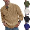New Sweater Men's Solid Half High Neck Slim Long Sleeve Knitting Sweater