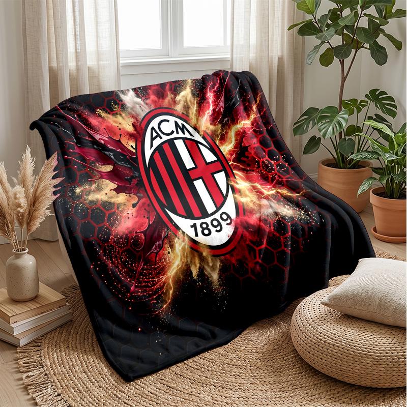 AC Milan Theme blanket Soft Flannel Blanket Plush Throw Blanket Cozy Sofa Bed Blanket for Home Decor