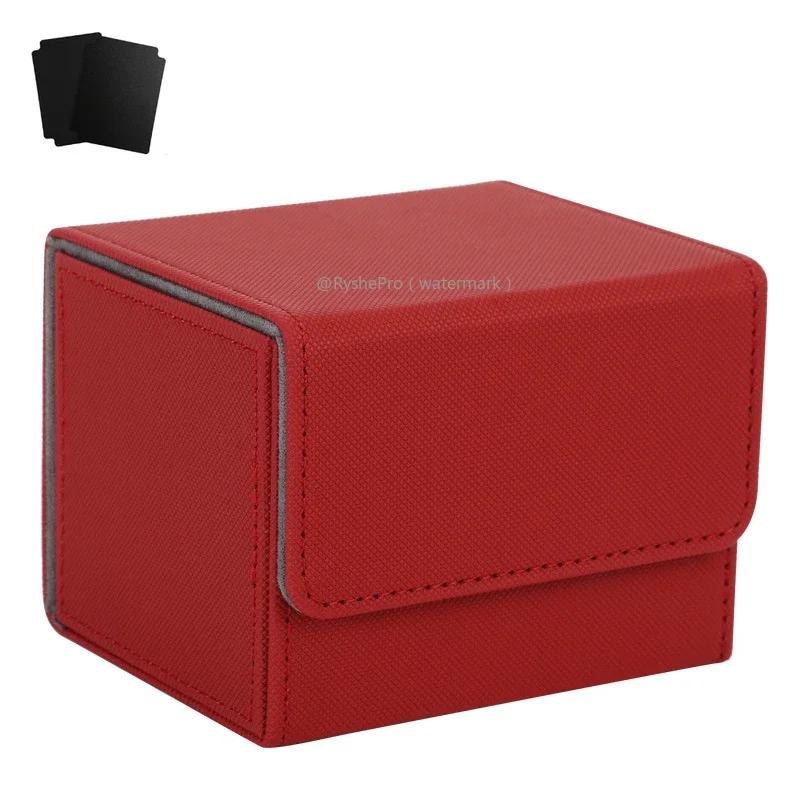 Commander Card Deck Box Fit 100+ Single Sleeved Card Storage Box Leather Magnet Magic Gathering Card Case for TCG CCG MTG Cards