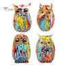 Граффити Сова Фигурка Сова из смолы Украшение для рабочего стола Многоцветная статуя Совы для дома Подставка под телевизор Офисная книжная полка Украшение стола