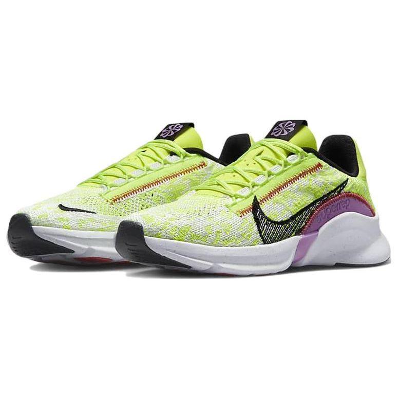 Nike SuperRep Go 3 Flyknit Next Nature Volt Rush Fuchsia Женские кроссовки Зеленый Белый Черный DH3393-700