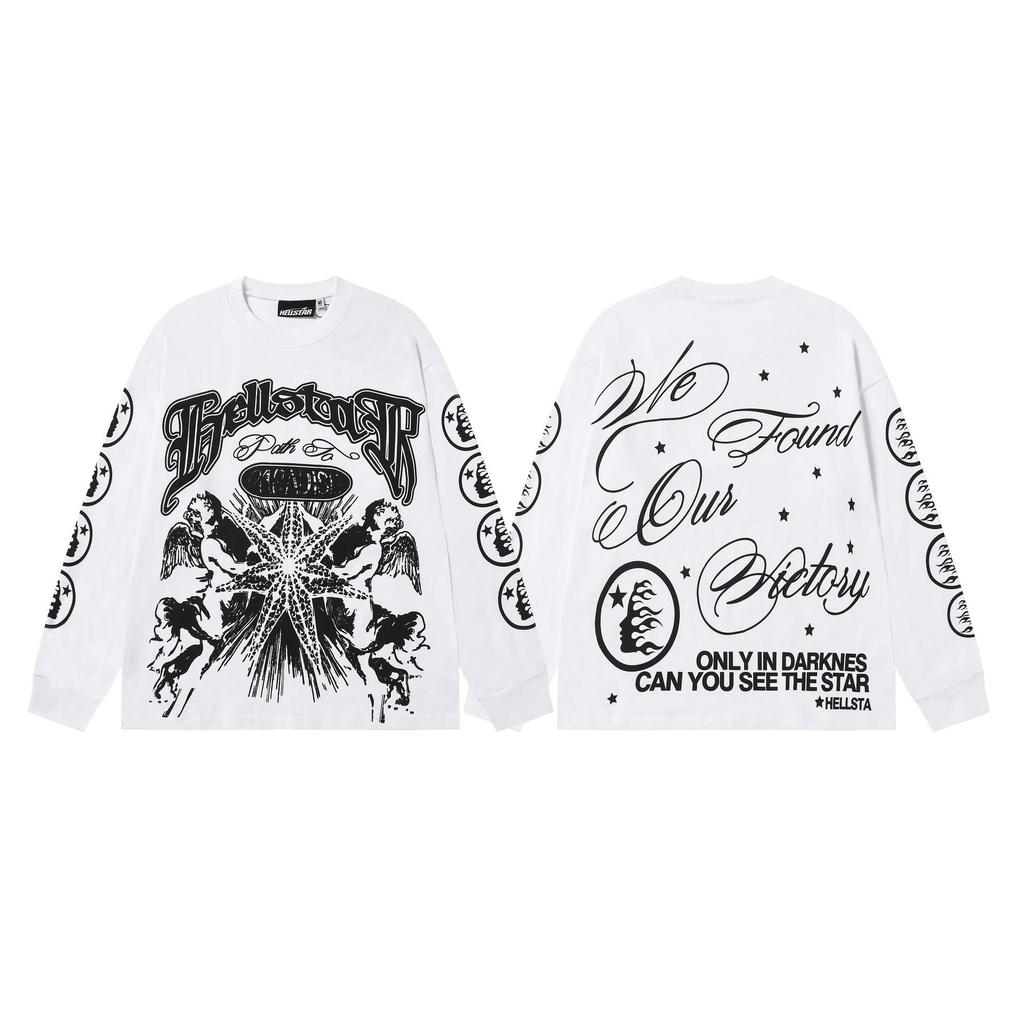 Кросс 2025 Hellstar Модный Уличный Свободный Худи с Длинным Рукавом для Мужчин и Женщин – Осенняя Одежда