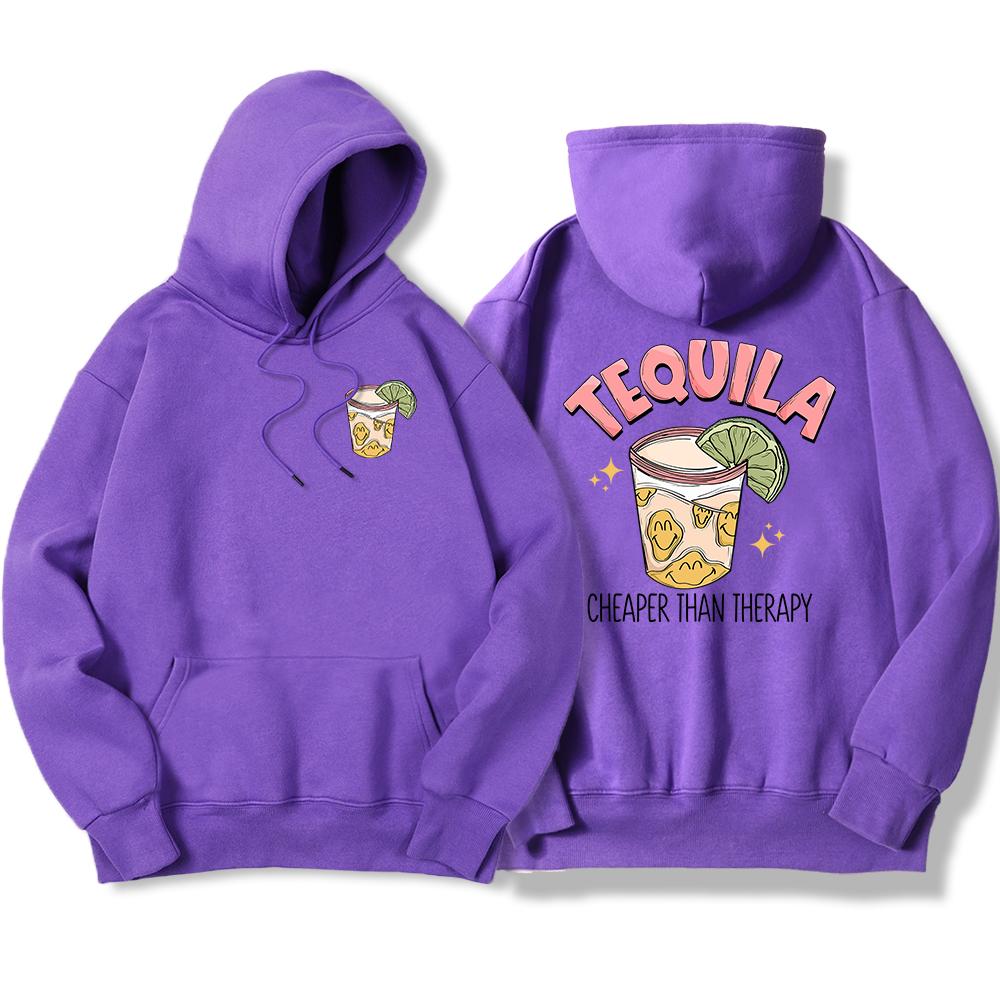 Tequila Cheaper Than Therapy Printed Men's Hoody Fashion Loose Sweatshirt Casual Fleece Soft Hooded Autumn warm oversize Tops