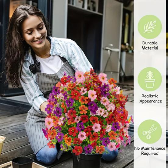 Искусственный фиолетовый топиарный шар, устойчивый к ультрафиолетовому излучению, фиолетовые цветы, искусственные вечнозеленые растения, цветы, кисть с шипом для земли для наружного внутреннего садового декора