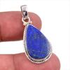 Natural Lapis Lazuli Gemstone 925 Solid Sterling Silver Gift Pendant 1.50" O2p89