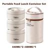 Portable Insulated Food Lunch Container Set with Thermal Lunch Box 3 Separate Stackable Lunch Container for Adult Kids