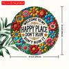 2d Flat 20*20cm, "Welcome, Please Take Off Your Shoes After Entering, Thank You" Circular Wooden Decoration, Suitable for Living Room, Cafe, Offices.