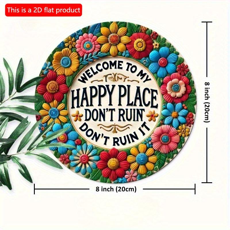 2d Flat 20*20cm, "Welcome, Please Take Off Your Shoes After Entering, Thank You" Circular Wooden Decoration, Suitable for Living Room, Cafe, Offices.