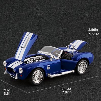 1:24 1965 Shelby Cobra Кабриолет Родстер Модель Симуляция Звук Свет Вытягиваемое Колесо Амортизация Подарок Мальчику на День Рождения