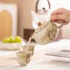 Imitation Song Ru kiln beige Xishi pot ceramic square small bubble teapot household filter single pot kung fu tea set teapot