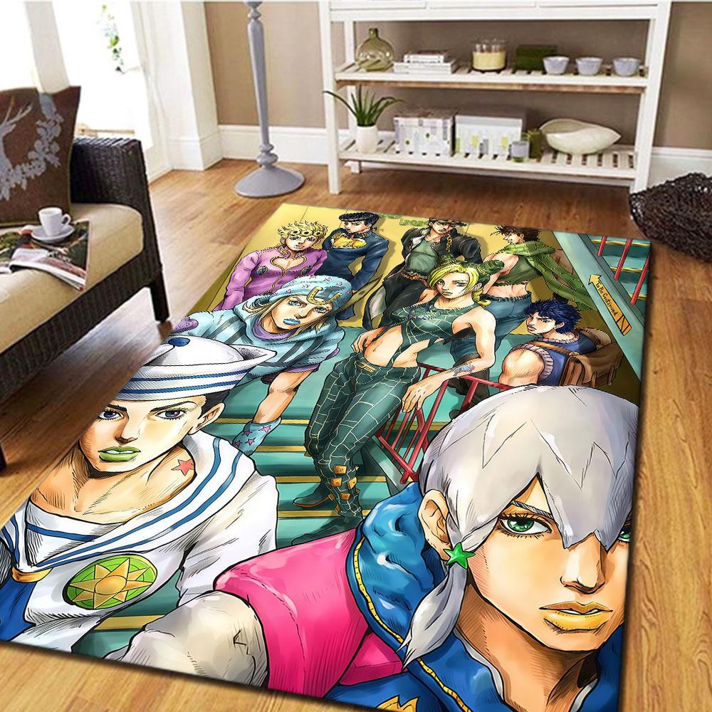 JoJos Bizarre Adventure Pattern Carpet for Bedrooms Play Floor Carpet Cool Movie Carpet Holiday Present Gifts HE22