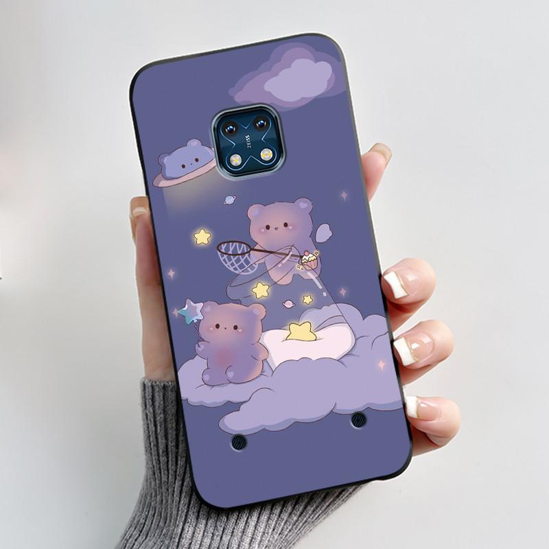 Чехол для Nokia XR20 Чехол Эстетичный Модный Милый Кот Астронавт Мультяшный Черный ТПУ Силикон Мягкий Ударопрочный Чехол для Телефона Задняя Крышка