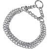 Collier Double Pour Chien - HERM SPRENGER - Acier Plaqué Chrome - 2 Mm D'épaisseur - Argent - Taille Moyenne