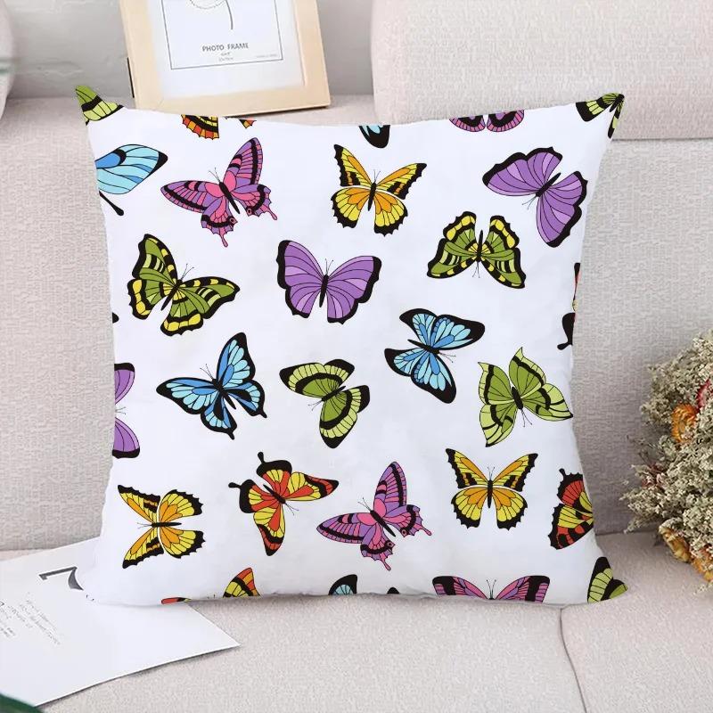 Butterfly Flower Decorative Pillowcase Living Room Office Home Pillowcase Car Ornaments