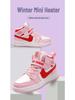 Зимние высокие спортивные кроссовки для девочек 2025, с бархатной подкладкой для тепла, двухслойный хлопок, для детей среднего и старшего возраста.