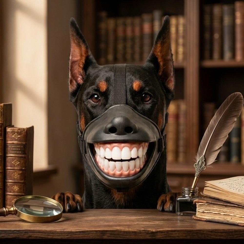 Anti-Bite Funny Grinning Dog Muzzle Anti-Scavenge Dog Photo Mouth Cover Party Costume