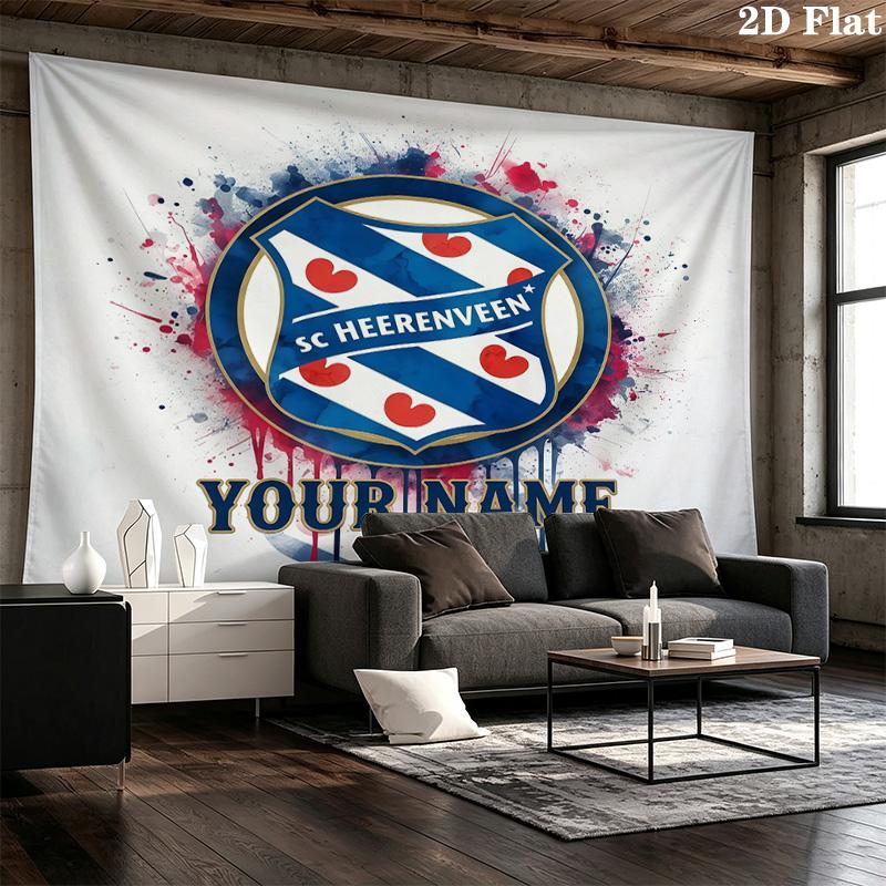 Custom Name SC HeerenveenPrinted Tapestry – Wall Hanging for Bedrooms, Dorms, and Home Decor