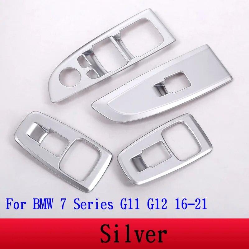 Для BMW 7 серии F01 F02 G11 G12 ABS серебро/углеродное волокно автомобильный переключатель подъема окна кнопка рамка крышка отделка наклейки автомобильные аксессуары