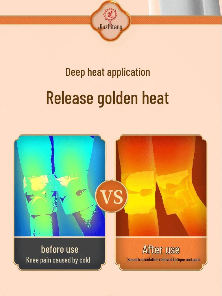 Наколенники Jiuzhitang с согревающим ладаном - Теплые паровые мокса-пластыри для защиты от холода