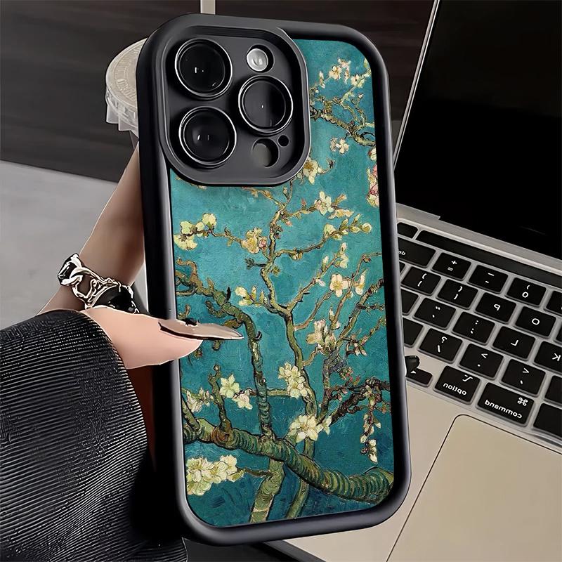 Чехол для телефона iPhone 17 Air 16E 15 16 Pro Max Ван Гог Масляная живопись Эстетика Чехол 14 Plus 13 12 Mini Мягкий корпус Силиконовый Забавный