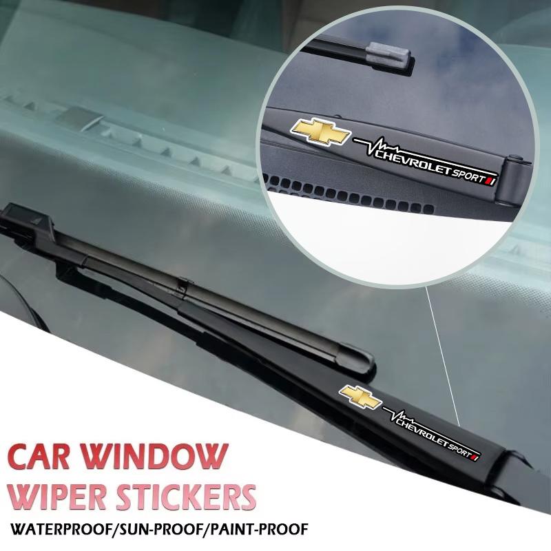 2Pcs Car Stickers Wiper Decoration Decals For Chevrolet Corvette Montana TrailBlazer Silverado Traverse Equinox Bolt Cruze Spark