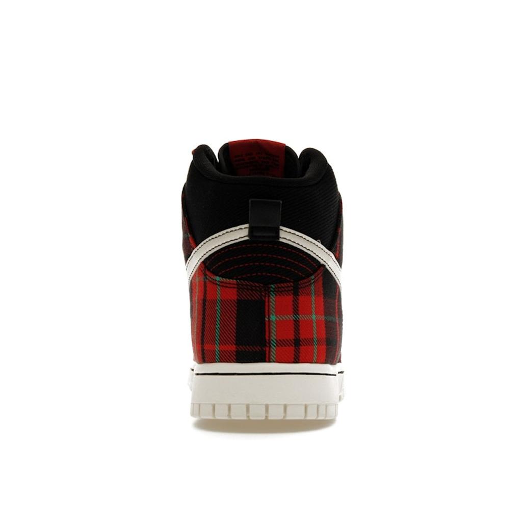 Nike Dunk High SE Tartan Plaid Men Sneakers Black University-Red Stadium-Green DV0826-001