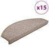 VidaXL Stair Carpet 15 Pieces 65 X 24 X 4 Cm Light Brown Semi-circular Large 133886