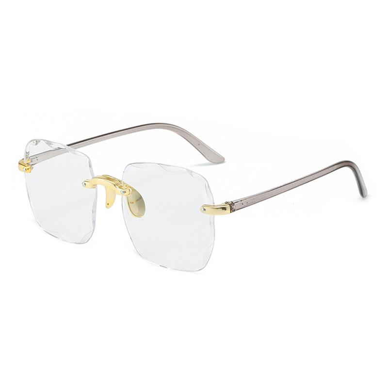 New Rimless Women'S Sunglasses Fashion Gradient Lenses Sun Glasses Lady Vintage Alloy Legs Classic Designer Shades Uv400