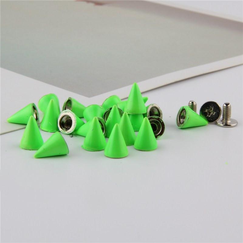 10sets 7*10mm Bullet Cone Colored Studs And Spikes For Clothes DIY Handcraft Garment Rivets For Leather Bag Shoes