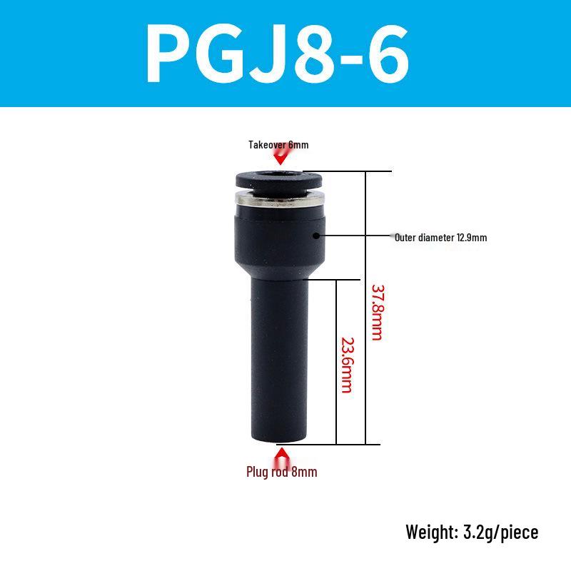 Elbow Pipe Plug Reducer Bush PGJ6-4 8-6 12-6 16-10 Blue-Black-White Male-Female
