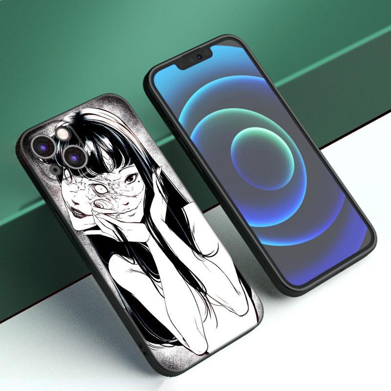 Чехол для телефона с японской мангой ужасов для Apple iPhone 12 13 Mini 11 14 15 Pro Max 7 8 Plus X XR XS SE 2020 2022 черный силиконовый чехол