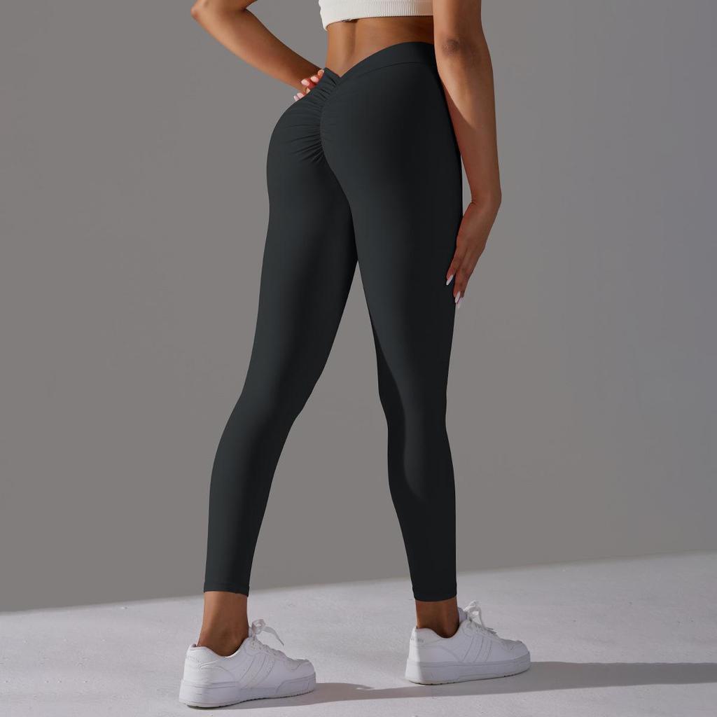 Nude Skin-friendly Hip Lifting Yoga Pants Without Awkward Line Bottoms High-waisted Stretch Fitness and Exercise Nine-minute Pants Women