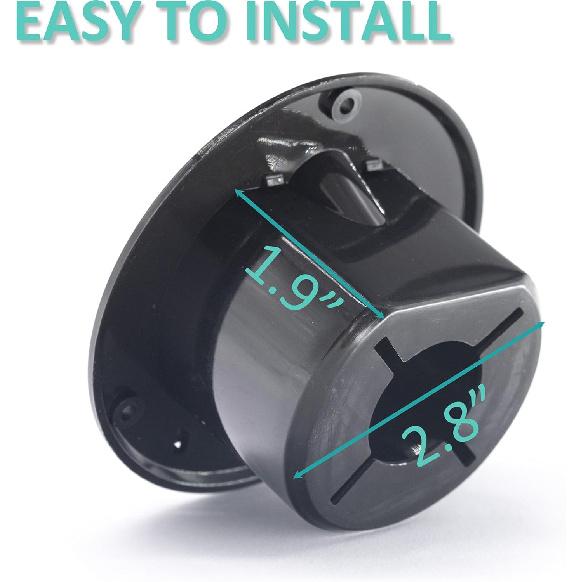X-Haibei RV Trailer Camper Electric Power Cord Cable Hatch Round Fits 2-3/4 Inches Dia. Hole Flip Up Cover (Black)