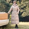 European Cotton-padded Women's Long Over-knee Thin Cotton-padded Women's Thickened Cotton-padded Jacket Winter Hooded Belt Cotton-padded Jacket