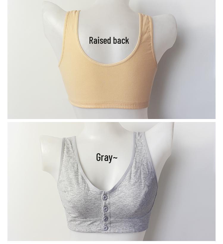 Plus Size Cotton Front-Button Bra for Middle-Aged & Elderly