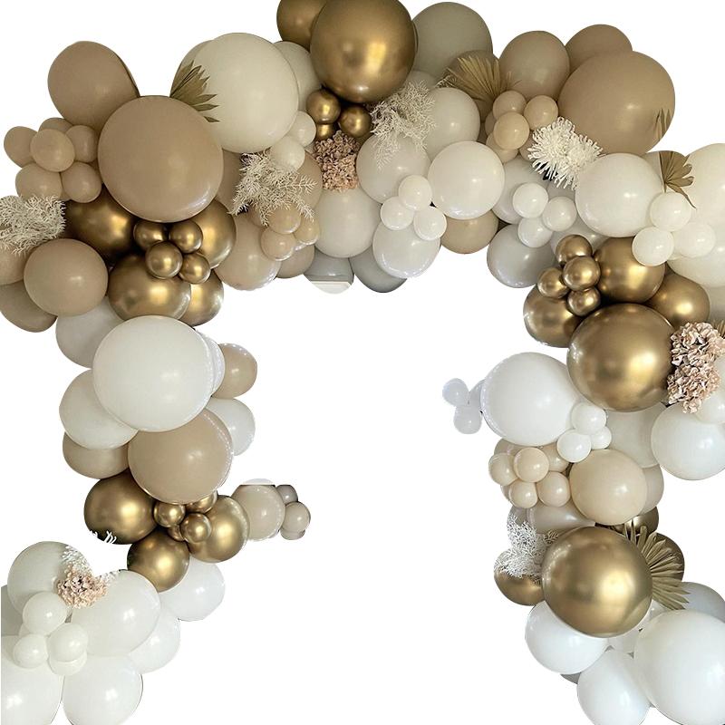 140 шт., белые, песочные, бежевые, телесные воздушные шары, арка, гирлянда, комплект, золотой шар, свадебная птичка, чтобы быть, украшение для детского душа, крещения, дня рождения